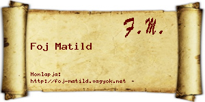 Foj Matild névjegykártya